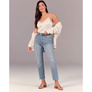 Abercrombie & Fitch Curve Love Ultra High Rise Ankle Straight Jeans